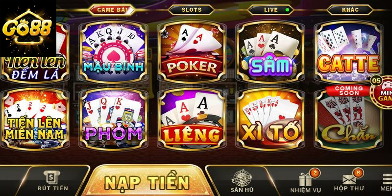 Một số game bài go88 được đông đảo người chơi tham gia