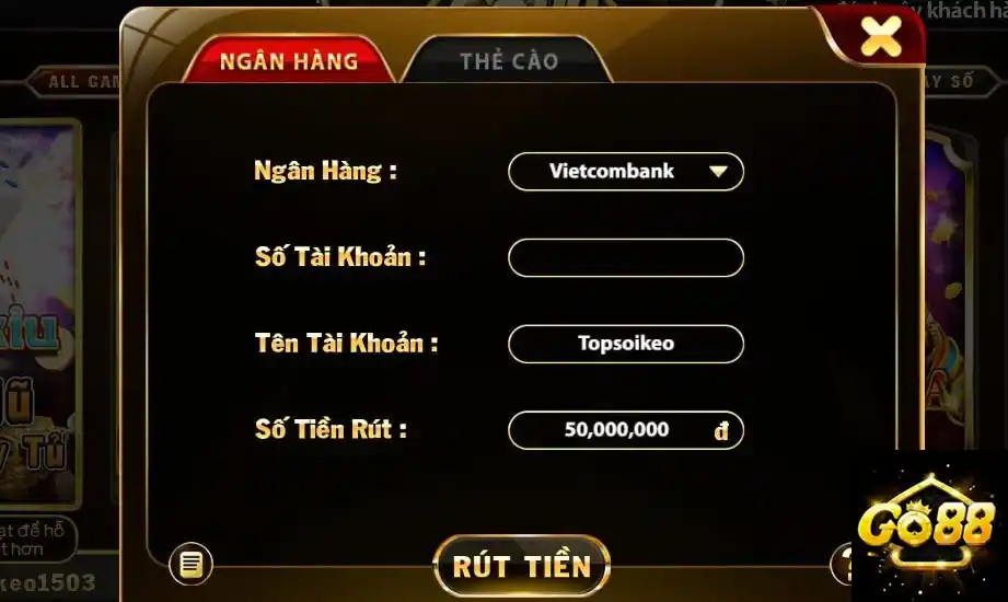 Rút tiền bằng thẻ ngân hàng